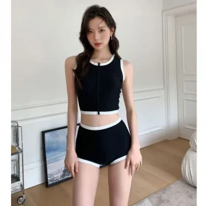 Alternative view of High Waist Covering Belly Slimming Swimming Suit